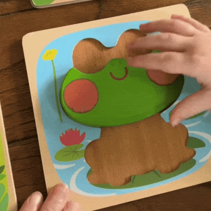 TinyMinds™ Wooden Puzzle - Montessori Learning Toys for Toddlers