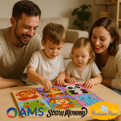 TinyMinds™ Wooden Puzzle - Montessori Learning Toys for Toddlers