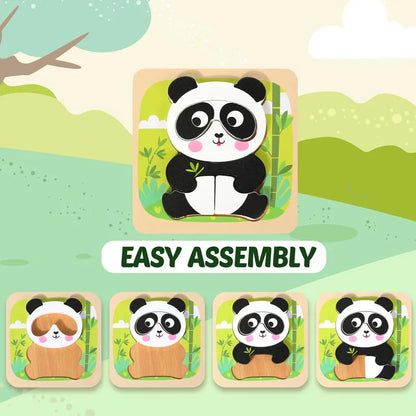 TinyMinds™ Wooden Puzzle - Montessori Learning Toys for Toddlers